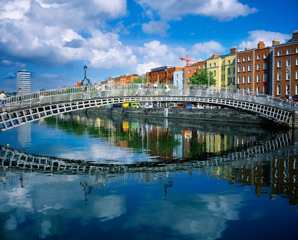 HaPenny Bridge River Liffey Dublin Ireland Poster Print by The Irish Image Collection - 34 x 26 - Large