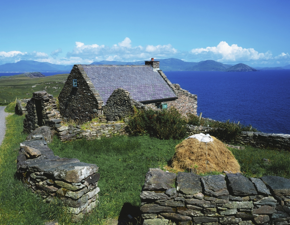Ballinskelligs Iveragh Peninsula County Kerry Ireland - Historic Stone Farmstead Poster Print - 17 x 13