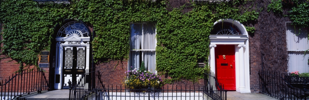 Georgian Doors Fitzwilliam Square Dublin Ireland Poster Print by The Irish Image Collection - 34 x 11