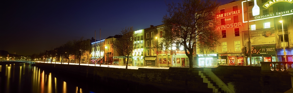 River Liffey Dublin Co Dublin Ireland Poster Print by The Irish Image Collection - 38 x 12