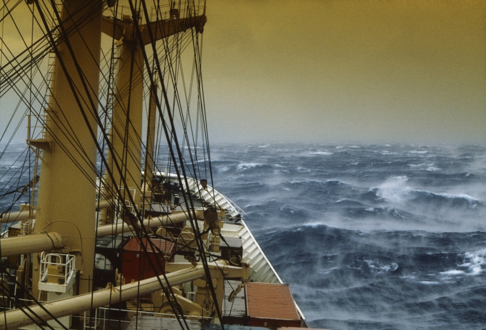 Shipping Freight in Storm - Ireland Poster Print