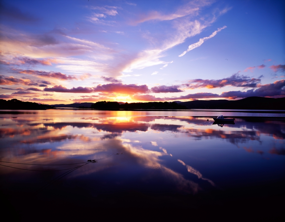 Sunset Dinish Island Kenmare Bay Kenmare Co Kerry Poster Print by The Irish Image Collection - 17 x 13