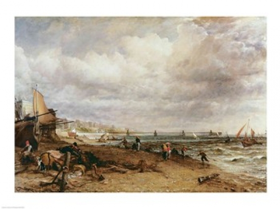 Marine Parade & Old Chain Pier 1827 Poster Print by John Constable - 24 x 18 in.