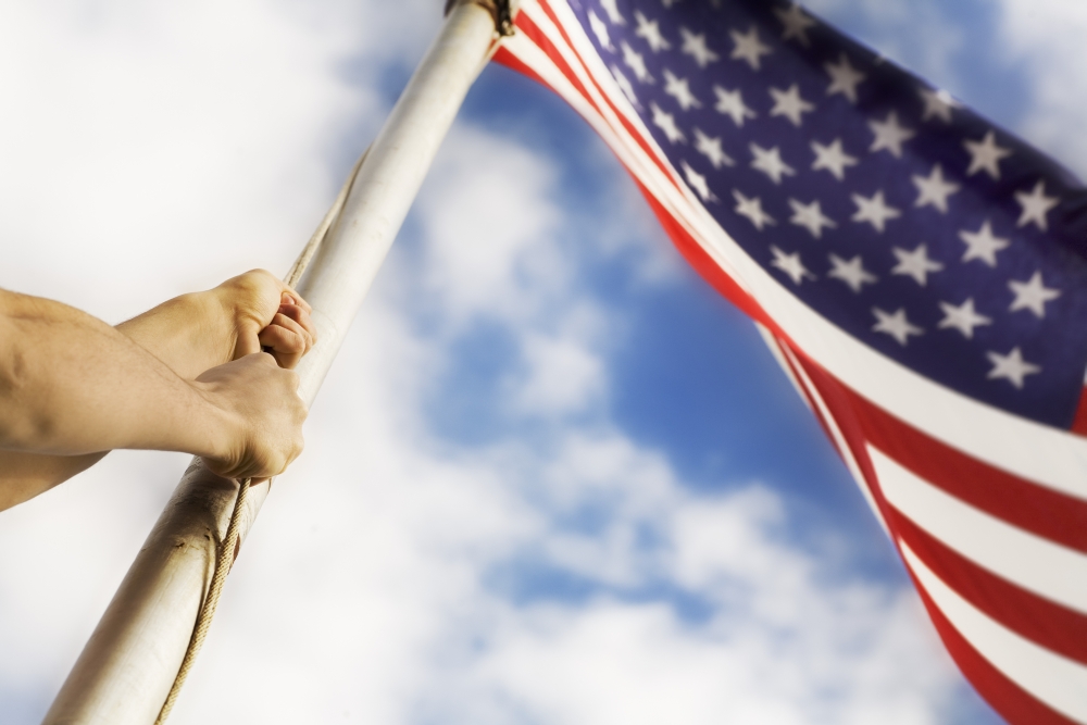 DPI1820380LARGE Raising An American Flag Poster Print by Chris & Kate Knorr, 36 x 24 - Large