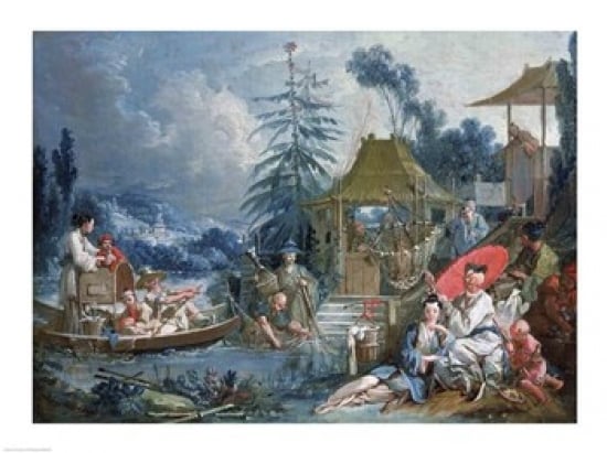 Picture of Posterazzi BALXIR26235LARGE The Chinese Fishermen Poster Print by Francois Boucher - 36 x 24 in. - Large