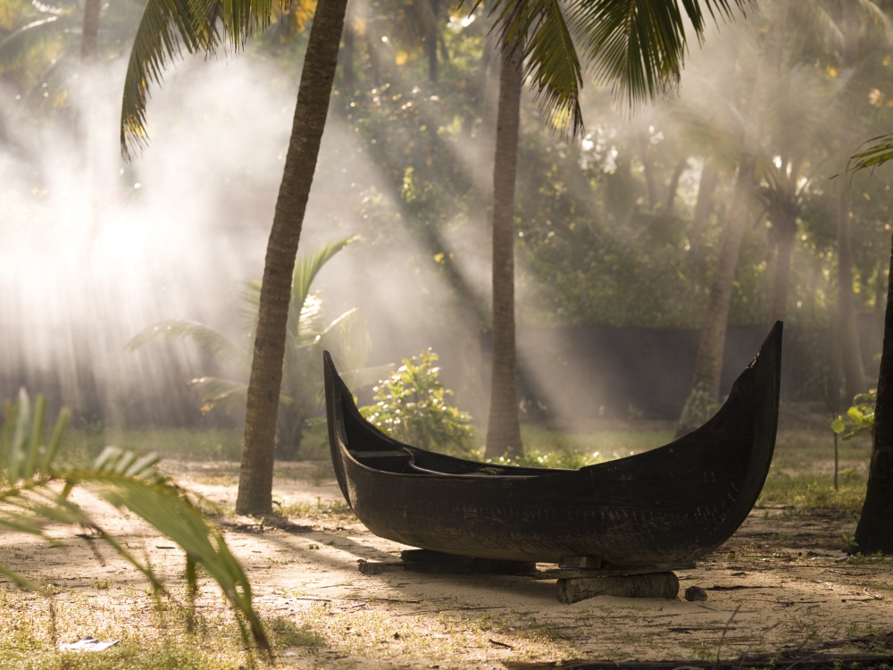 Sunlight Shining On A Canoe Poster Print by Keith Levit - 36 x 26 - Large