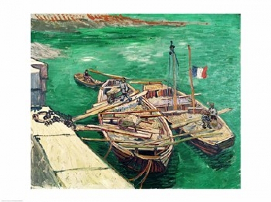 Picture of Posterazzi BALXIR30712LARGE Landing Stage with Boats 1888 Poster Print by Vincent Van Gogh - 36 x 24 in. - Large