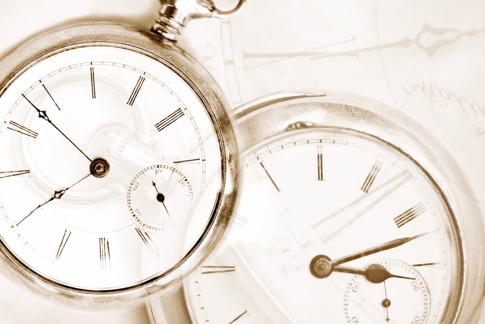 Two Clocks Poster Print by Chris & Kate Knorr - 18 x 12