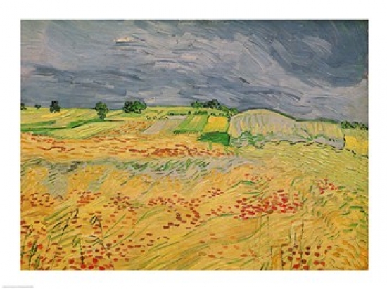 Plain at Auvers 1890 Poster Print by Vincent Van Gogh - 24 x 18 in.