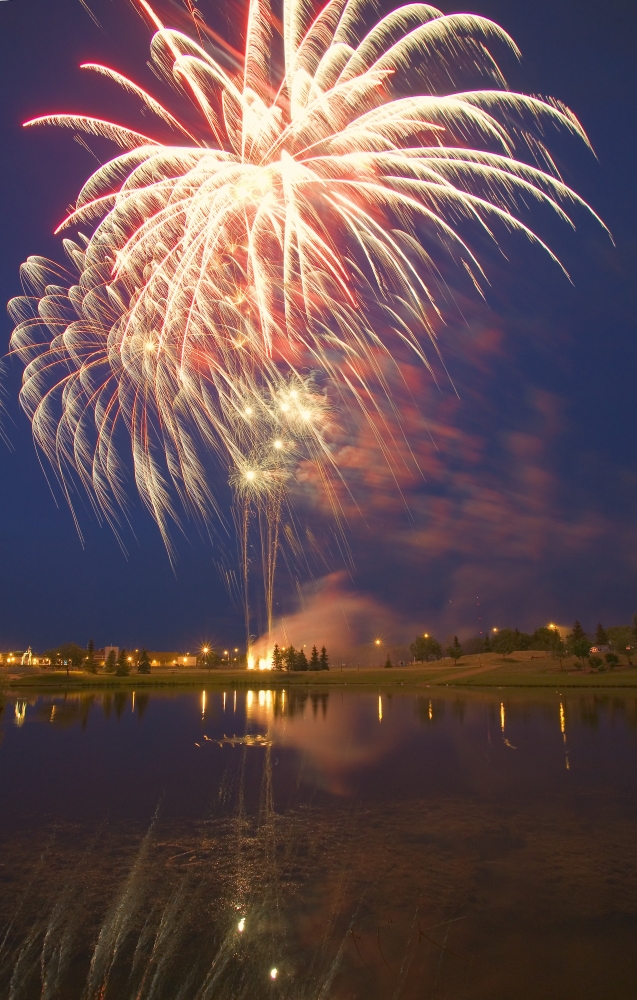 DPI1768030LARGE Fireworks Display On Canada Day Sherwood Park Alberta Canada Poster Print by Carson Ganci, 22 x 34 - Large