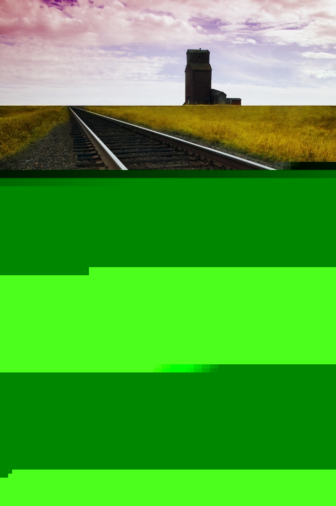 DPI1770426 Train Track with Grain Elevator Poster Print by Kelly Redinger, 11 x 17