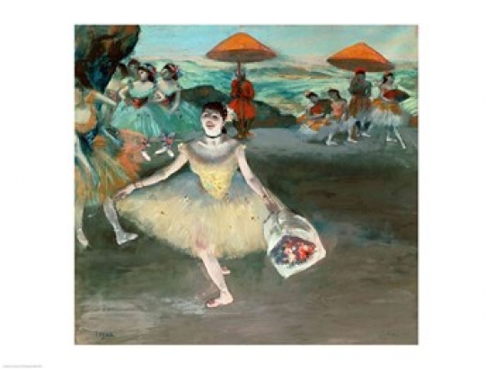 Picture of Posterazzi BALBAL16633 Dancer with Bouquet Curtseying 1877 Poster Print by Edgar Degas - 24 x 18 in.