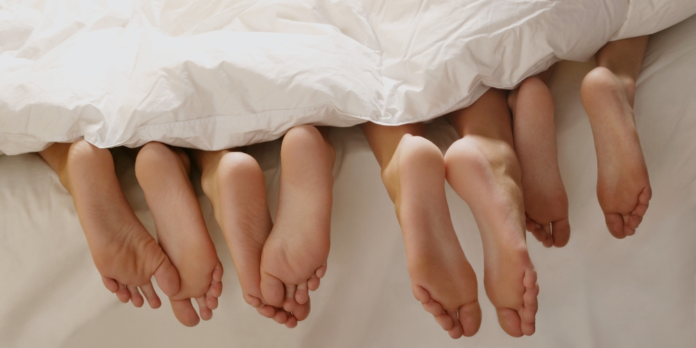 Feet in Bed Poster Print by Leah Hammond - 20 x 10