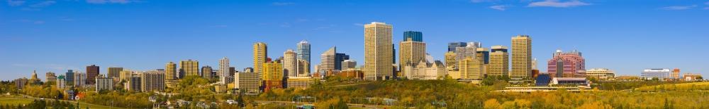 Edmonton Skyline Poster Print by Corey Hochachka, 44 x 7 - Large