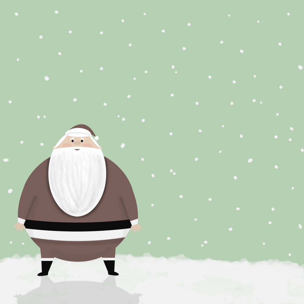Santa & Snow Poster Print by Daniel Sicolo, 15 x 15
