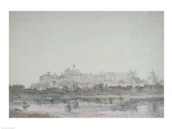Windsor Castle From The River 19th Century Poster Print by John Constable - 24 x 18 in.