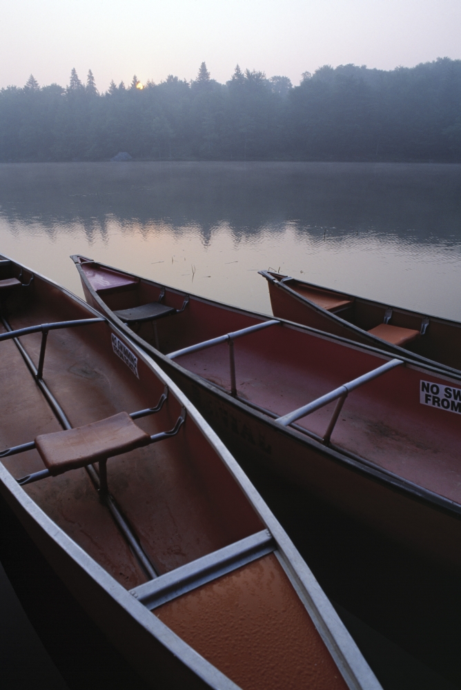 Canoes On Still Water Poster Print by Natural Selection John Reddy - 12 x 18