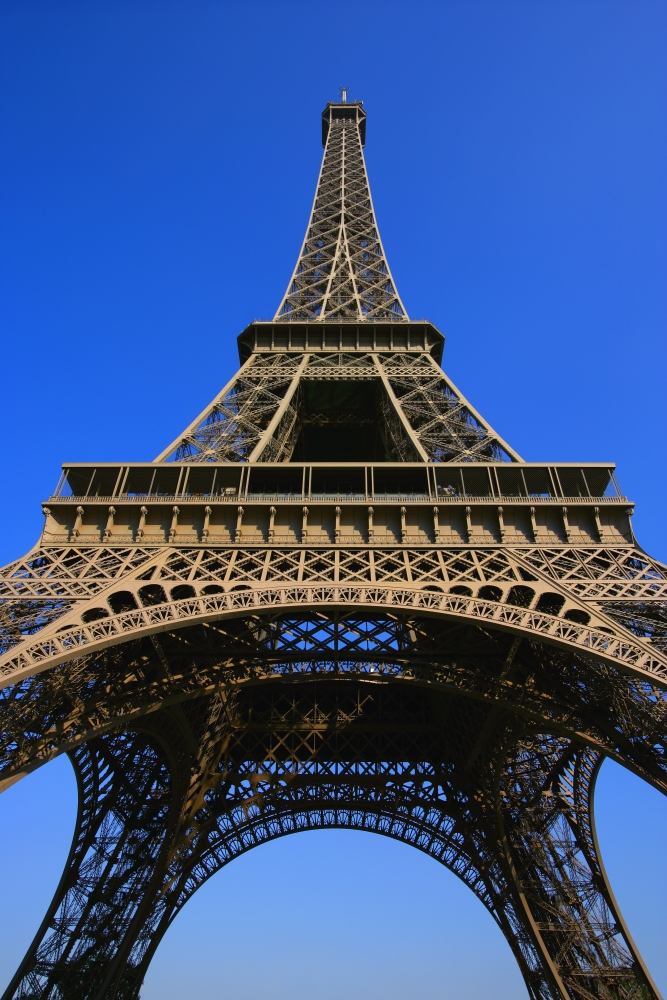 Low Angle of Eiffel Tower Poster Print by Don Hammond - 11 x 17