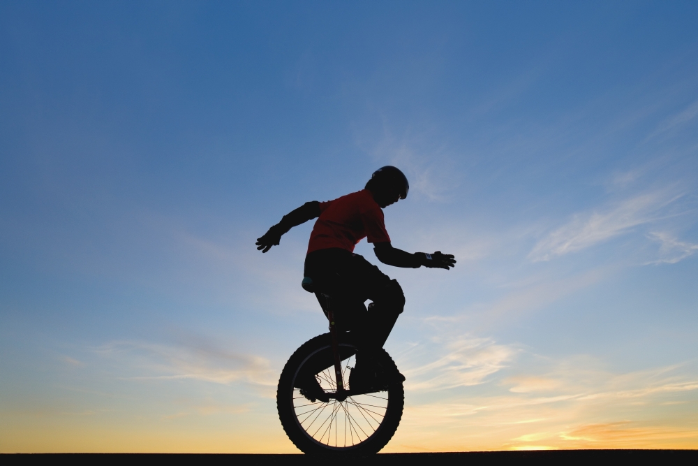 DPI1787190 Man On Unicycle Poster Print by Deddeda, 17 x 11