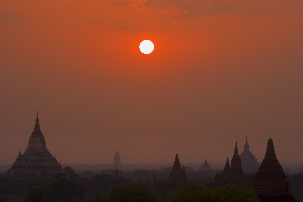 Temples of Bagan Poster Print by Carson Ganci, 17 x 11