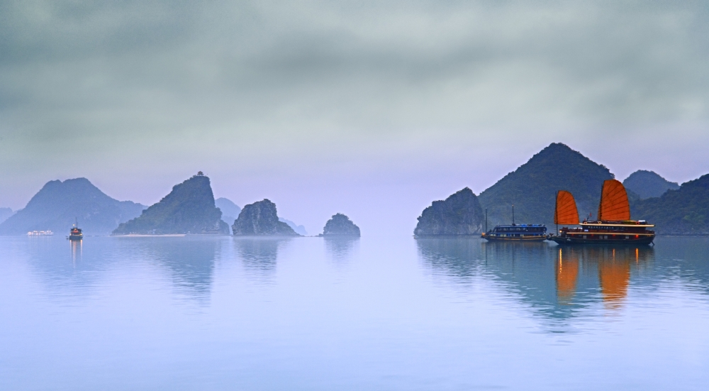 Halong Bay Vietnam Poster Print by Carson Ganci, 36 x 20 - Large