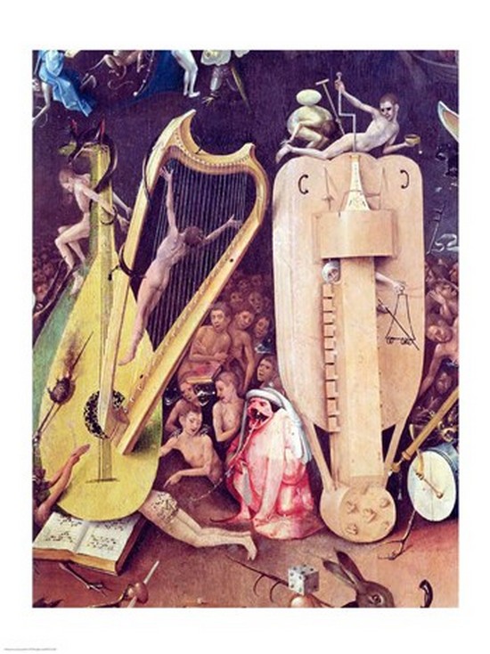 Picture of Posterazzi BALXIR172259 The Garden of Earthly Delights Hell Detail of Musical Instuments From The Right Wing of The Triptych C.1500 Print - 18 x 24 in.