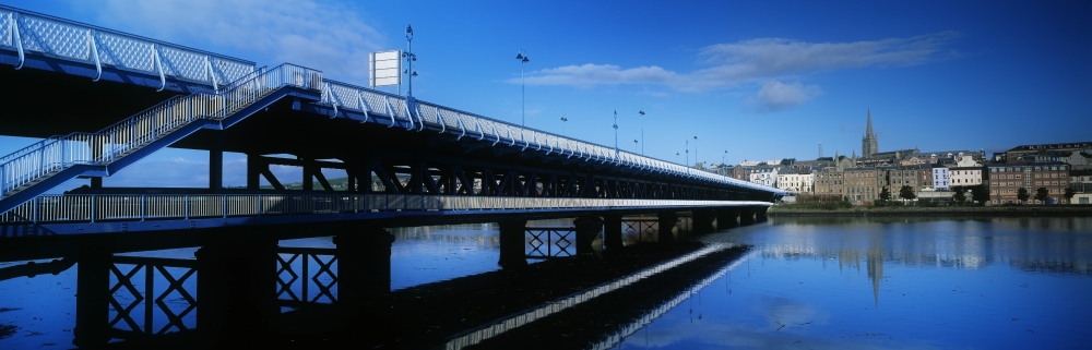 Bridge Across A River Double-Decker Bridge Craigavon River Foyle Derry City Northern Ireland Poster Print by The Irish Image Collection, 35 x 11
