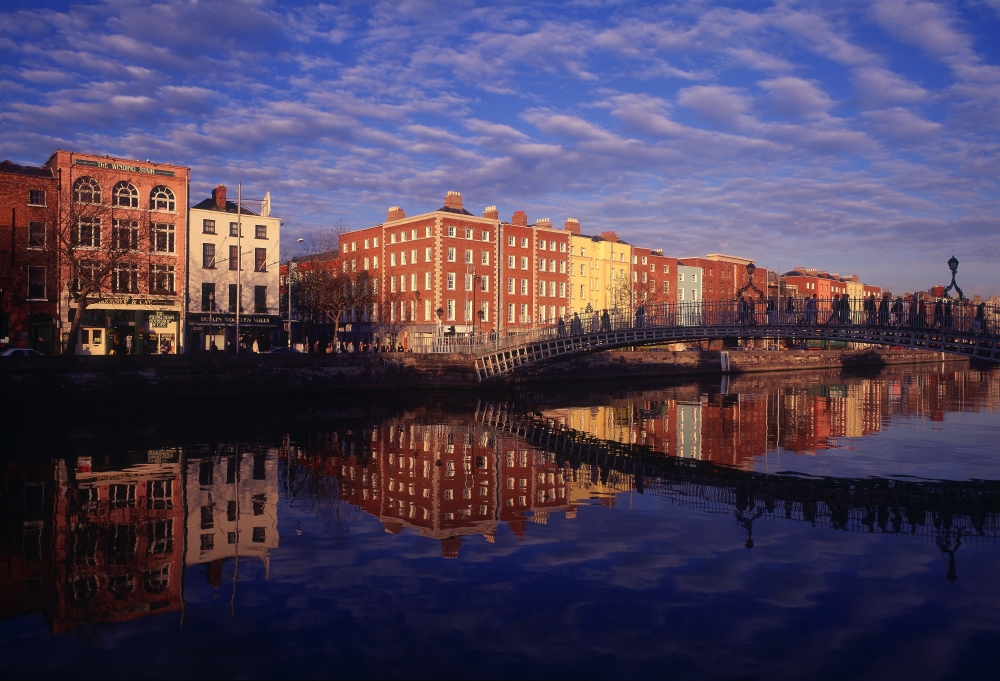 River Liffey & Halfpenny Bridge Dublin Ireland Poster Print by The Irish Image Collection, 34 x 22 - Large