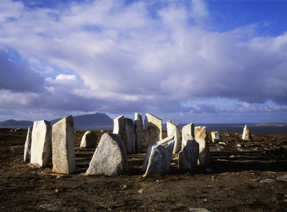 Blacksod Point Co Mayo Ireland - Stone Circle Poster Print by The Irish Image Collection, 16 x 12