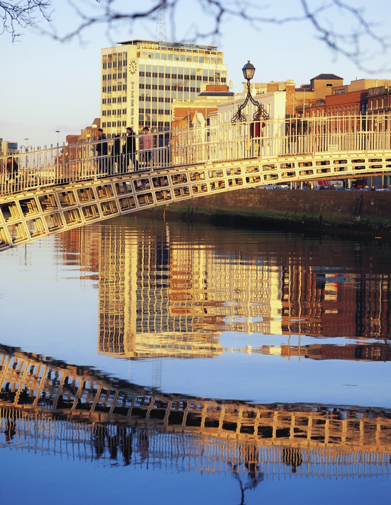 DPI1802048LARGE HaPenny Bridge River Liffey Dublin Ireland 19th Century Bridge Poster Print by The Irish Image Collection, 26 x 34 - Large