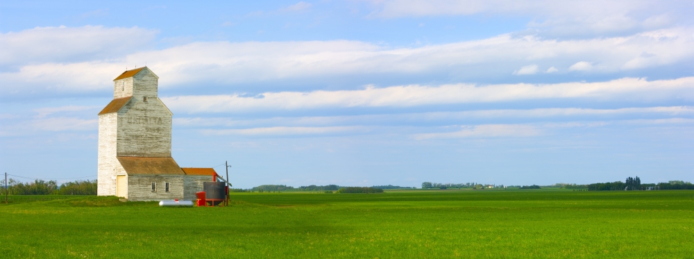 DPI1805573LARGE Country Grain Elevator Panoramic Alberta Canada Poster Print by Corey Hochachka, 44 x 16 - Large