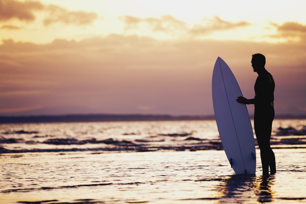 Surfer Silhouette Poster Print by Daniel Sicolo, 34 x 22 - Large