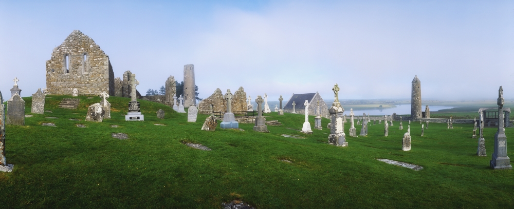 DPI1807022LARGE Clonmacnoise Monastery County Offaly Ireland 6th Century Poster Print by The Irish Image Collection, 44 x 18 - Large