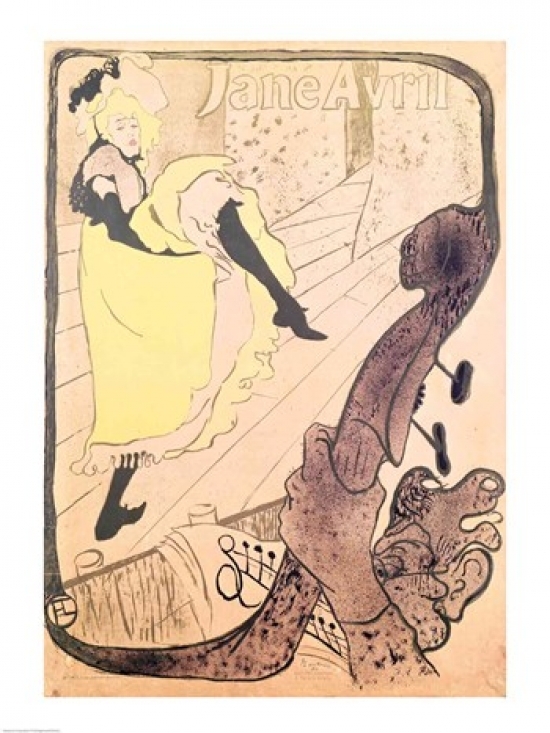 Picture of Posterazzi BALXIR34625LARGE Poster Advertising Jane Avril Poster Print by Henri De Toulouse-Lautrec - 24 x 36 in. - Large