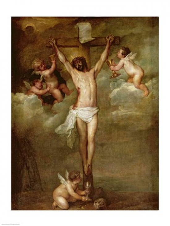 Picture of Posterazzi BALXIR349820 Christ Attended by Angels Holding Chalices Poster Print by Peter Paul Rubens - 18 x 24 in.