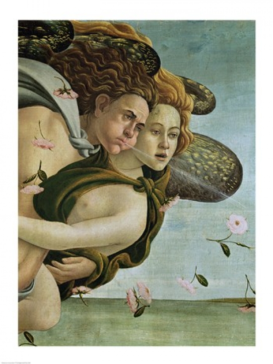 Picture of Posterazzi BALXIR155348 Zephyr & Chloris Detail From The Birth of Venus C.1485 Poster Print by Sandro Botticelli - 18 x 24 in.