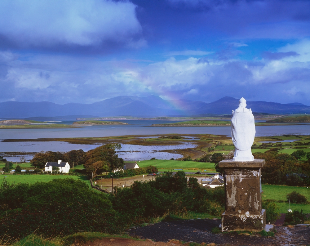 St Patricks Statue Co Mayo Ireland Poster Print by The Irish Image Collection, 17 x 13