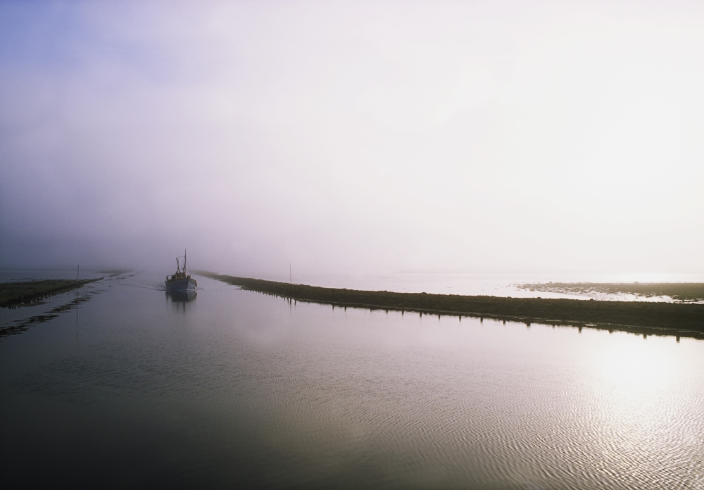 Sailboat On A Misty Morning - Killala County Mayo Ireland Poster Print