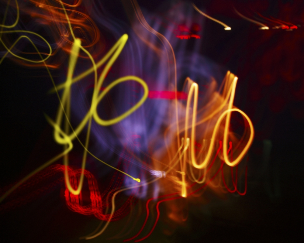 Glowing Lines in Darkness Poster Print - Large - 32 x 24