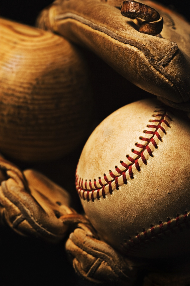 Baseball Bat Ball Glove Poster Print, Large - 22 x 34