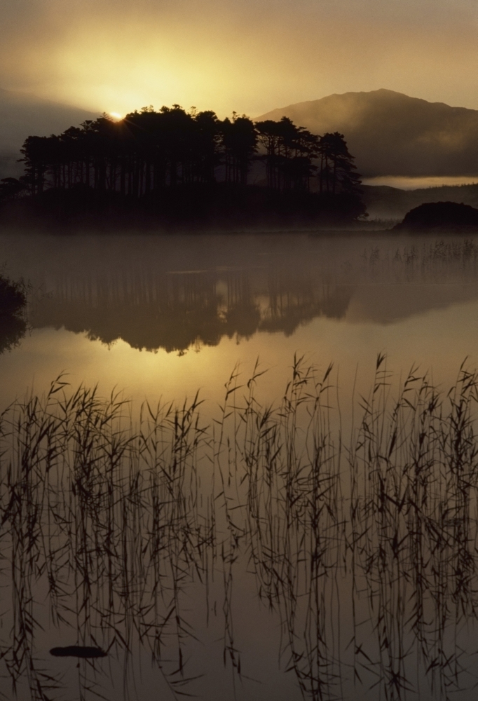 Lough Derryclare Co Galway Ireland - Sunset Casting Reflections On Lake Poster Print