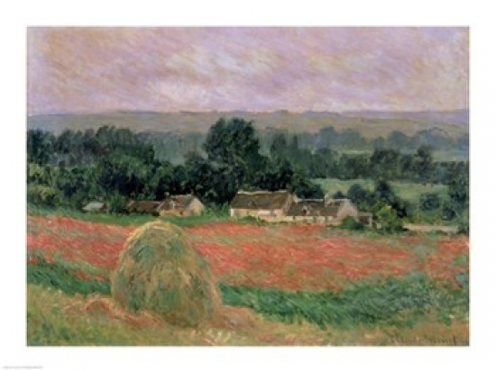 Haystack at Giverny 1886 Poster Print by Claude Monet - 24 x 18 in.