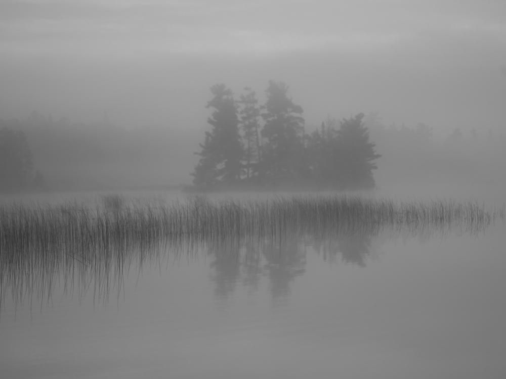 DPI1837665 Lake of The Woods Ontario Canada - Mist Rises Over Lake Poster Print, 19 x 14