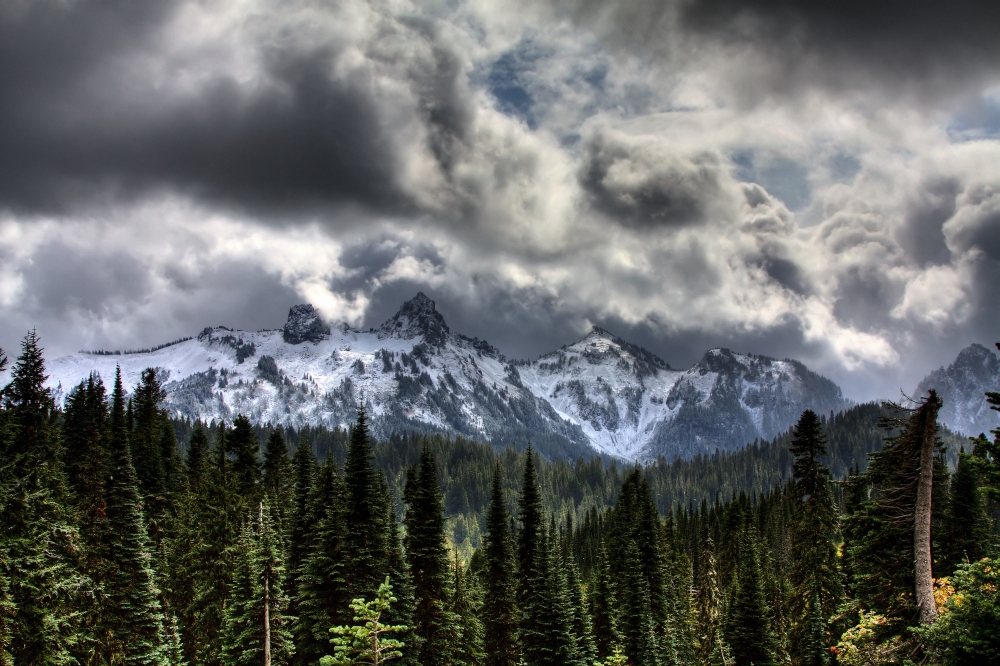 DPI1838336LARGE Storm Clouds Mount Rainier Pierce County Washington Poster Print, Large - 38 x 24
