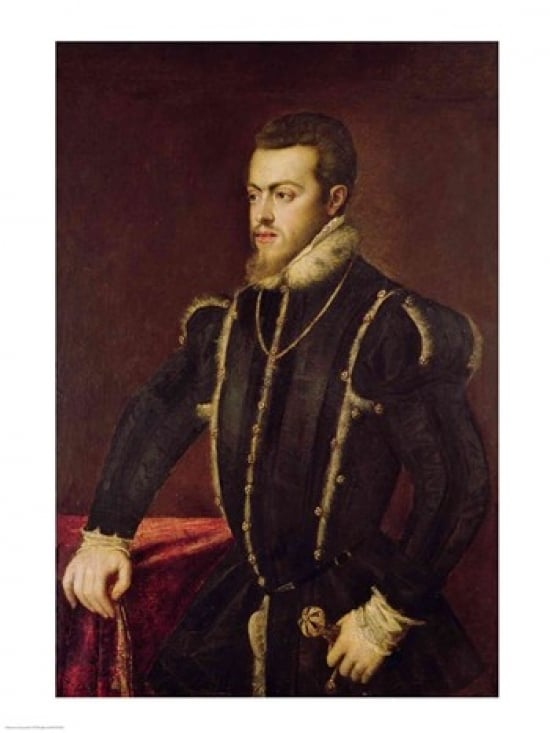 Picture of Posterazzi BALXIR190254LARGE Portrait of Philip II Poster Print by Titian - 24 x 36 in. - Large