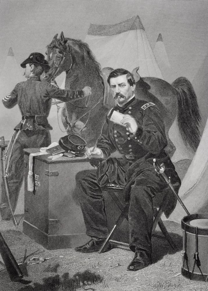 George Brinton Mcclellan 1826 - 1885 Union General During American Civil War From Painting by Alonzo Chappel Poster Print, 12 x 17