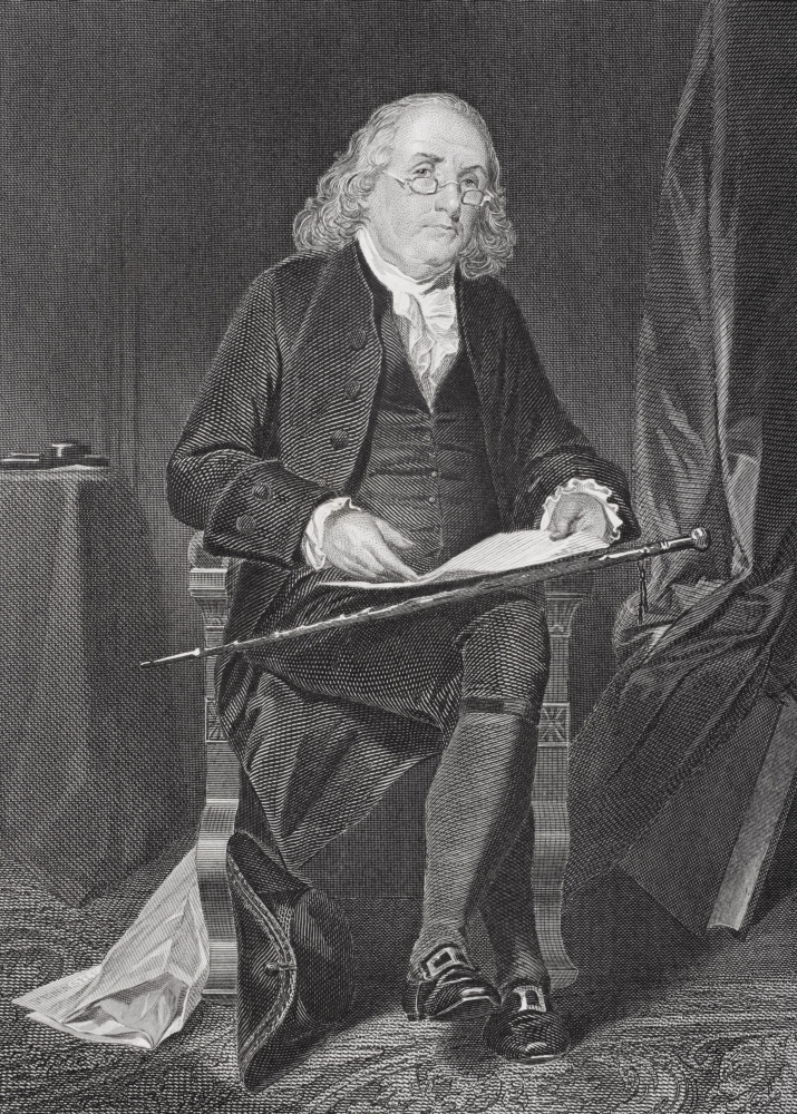 DPI1838820LARGE Benjamin Franklin 1706-1790 American Statesman Philosopher Scientist Poster Print, Large - 24 x 32