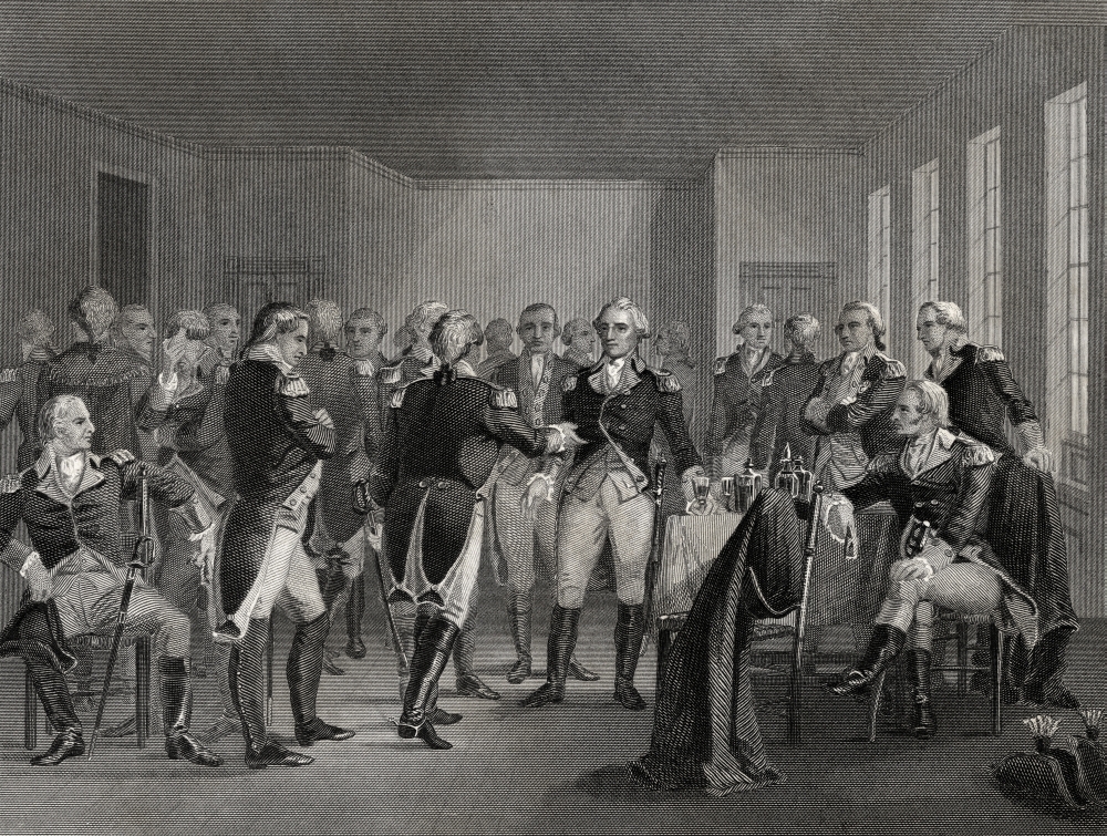 Washington Parting From His Officers At Fraunces Tavern New York City USA On December 4th 1783 George Washington 1732-17 Poster Print - 16 x 12