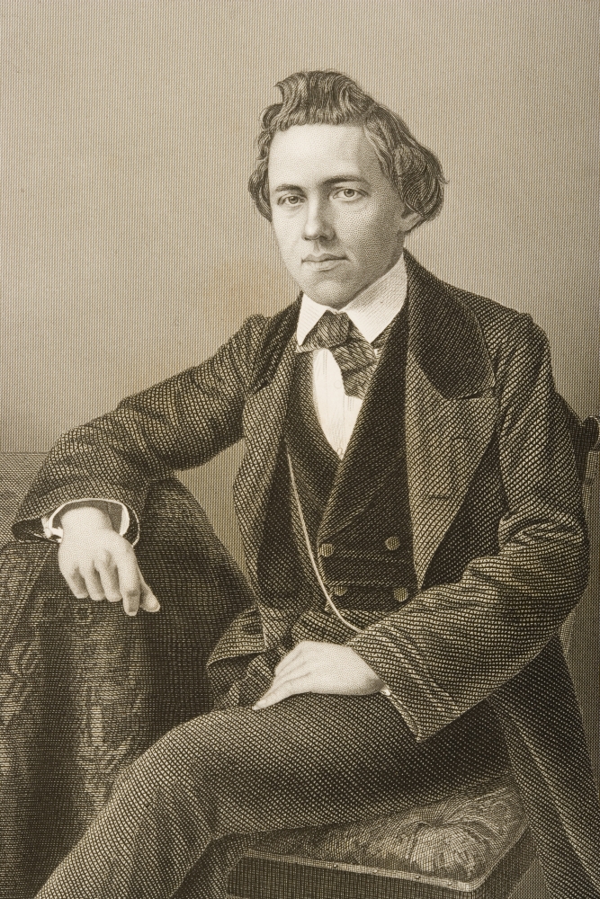 Paul Charles Morphy 1837-1884 American Chess Player. Engraved by D.J.Pound Poster Print - Large - 24 x 36