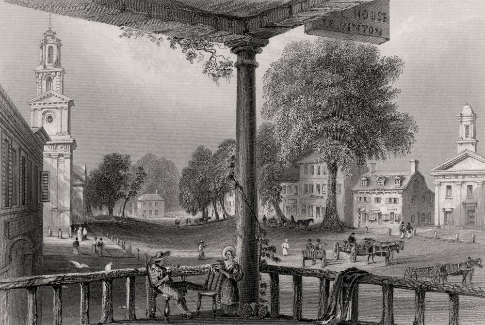 DPI1839434LARGE Northampton Massachusetts USA From A 19th Century Print Engraved by R Sands After W. H. Bartlett Poster Print, Large - 34 x 22
